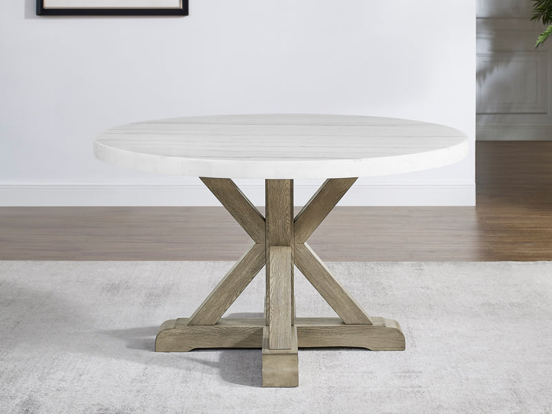 Steve Silver Carena White Round Dining Table