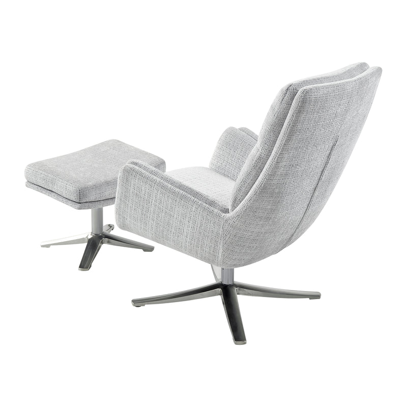 Home Elegance Parker Gray Swivel Chair with Ottoman
