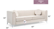 Glory Furniture Delray Ivory Velvet Microsuede Sofa