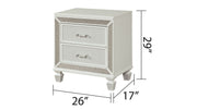 Galaxy Home Crystal White Nightstand