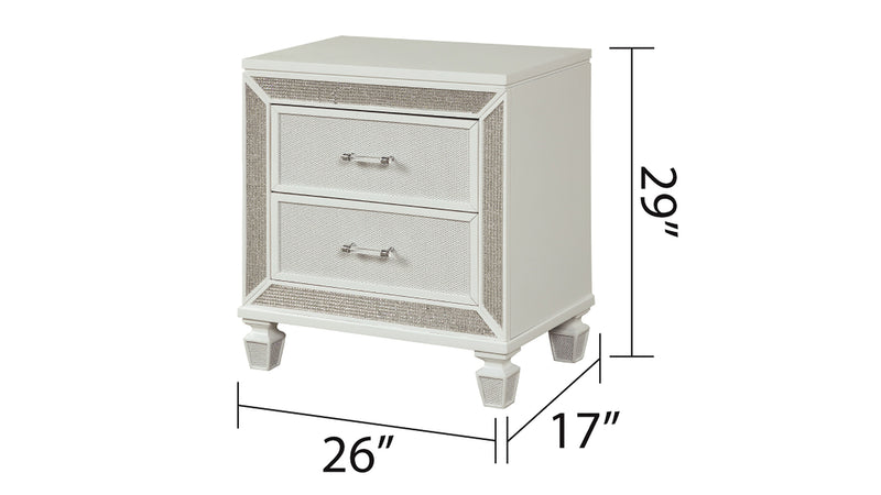 Galaxy Home Crystal White Nightstand