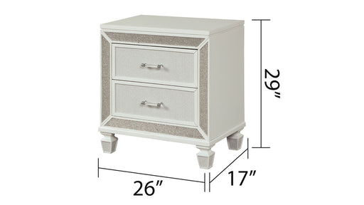 Galaxy Home Crystal White Nightstand