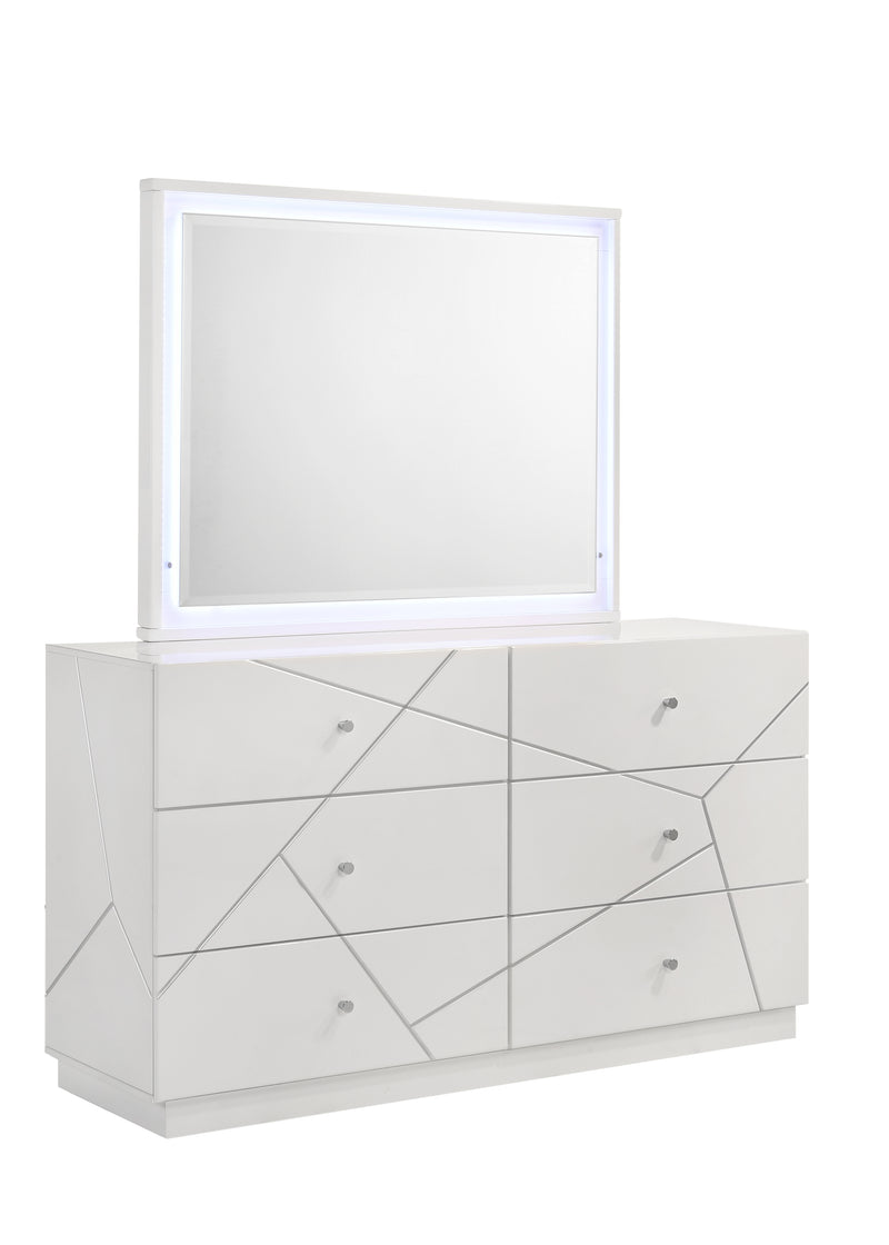 Galaxy Home Manhattan White Dresser and Mirror