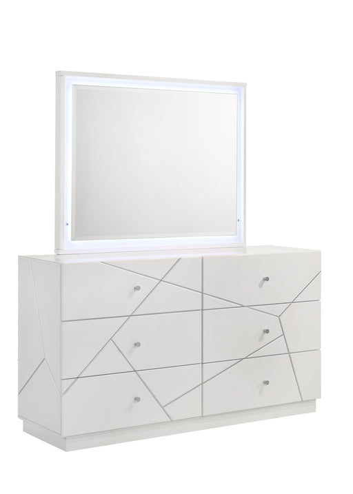 Galaxy Home Manhattan White Dresser and Mirror