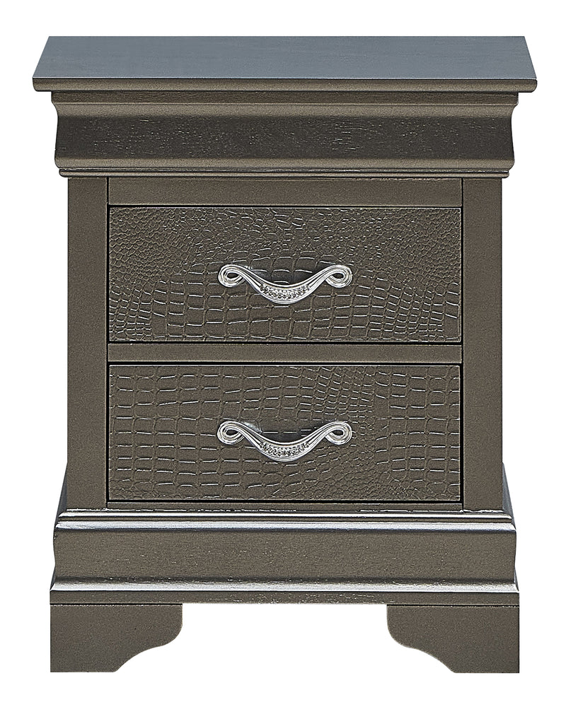 Glory Furniture Lorana Metalic Black Nightstand