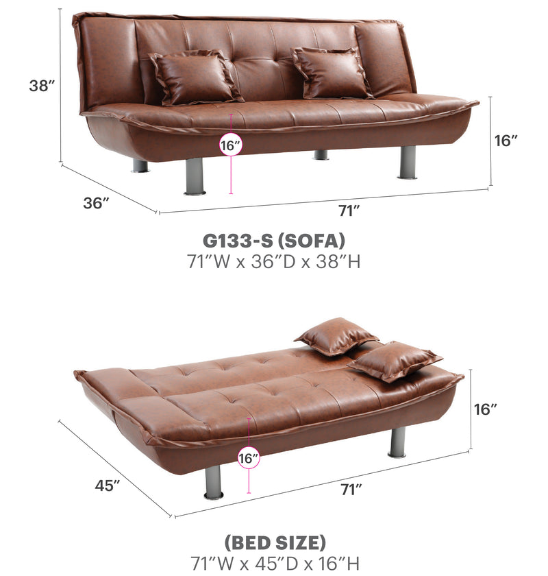 Glory Furniture Lionel Mocha Microfiber Sofa Bed