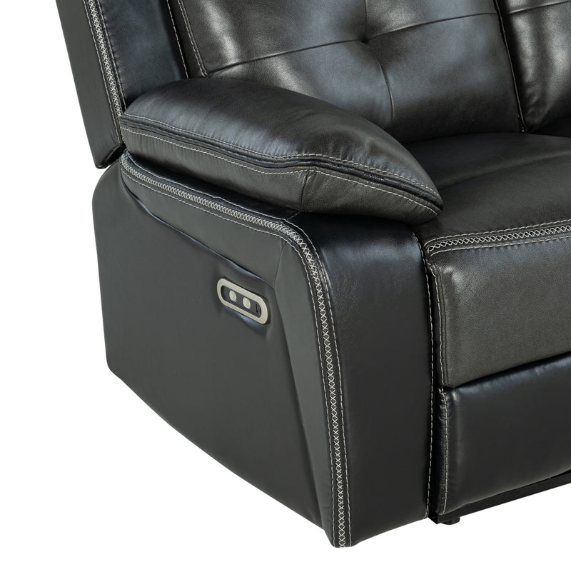 Global Furniture U5050 Black Charcoal Power Reclining Sofa