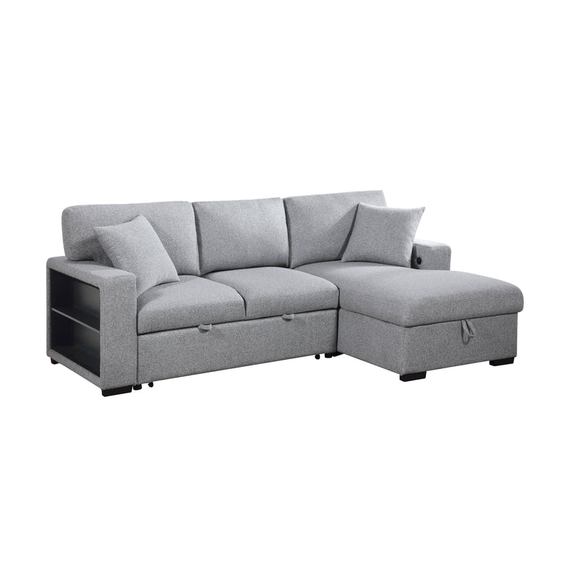 Home Elegance Pompano Gray Sectional with Right Chaise