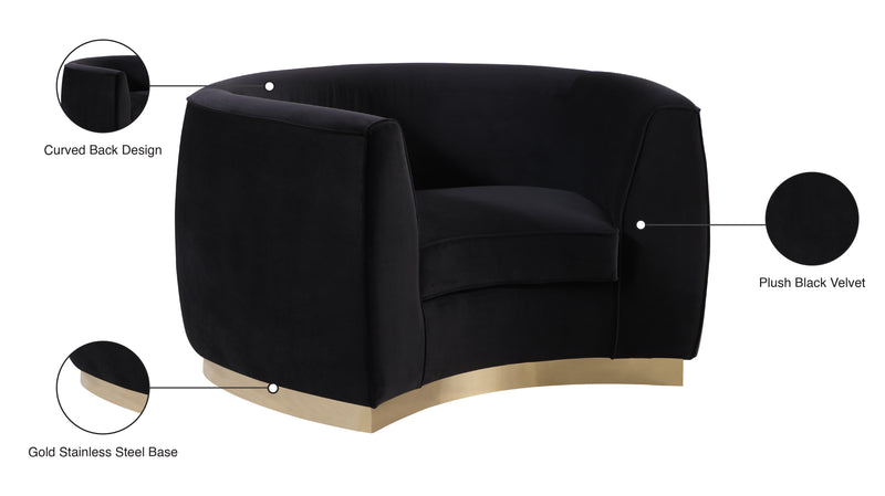 Meridian Furniture Julian Black Velvet Gold Chair