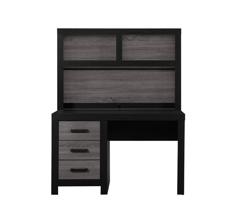 Global Furniture Lisbon Black Grey 4pc Twin Bedroom Set with Desk