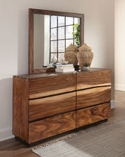 Coaster Furniture Winslow Smokey Walnut Coffee Bean Dresser and Mirror