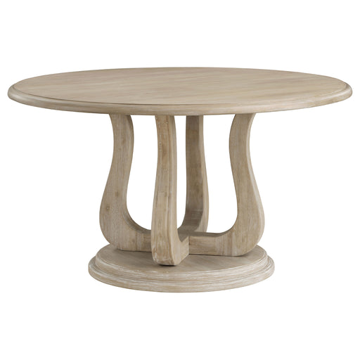 Coaster Furniture Trofello White Washed Brown Pedestal Dining Table