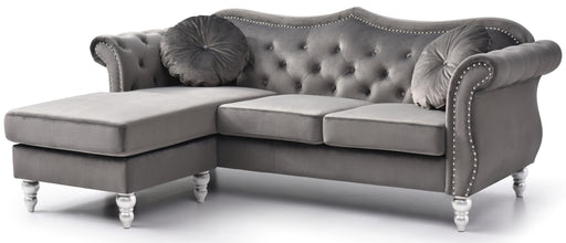 Glory Furniture Hollywood Dark Gray Sofa Chaise