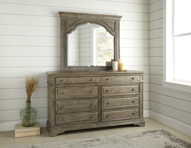 Steve Silver Highland Park Waxed Driftwood Dresser and Mirror