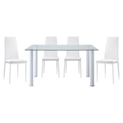 Home Elegance Florian White Silver 5pc Dining Room Set