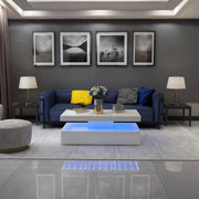 Galaxy Home Aurora White LED Coffee Table