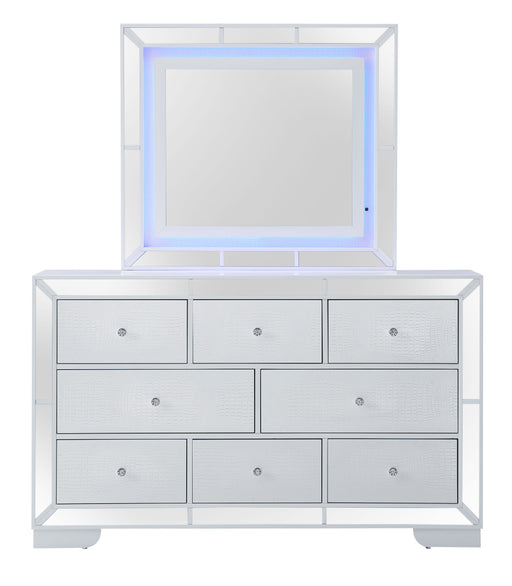 Glory Furniture Hollywood Hills Silver Champagne Dresser And Mirror