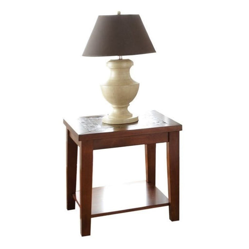 Steve Silver Davenport Brown Cherry Slate End Table