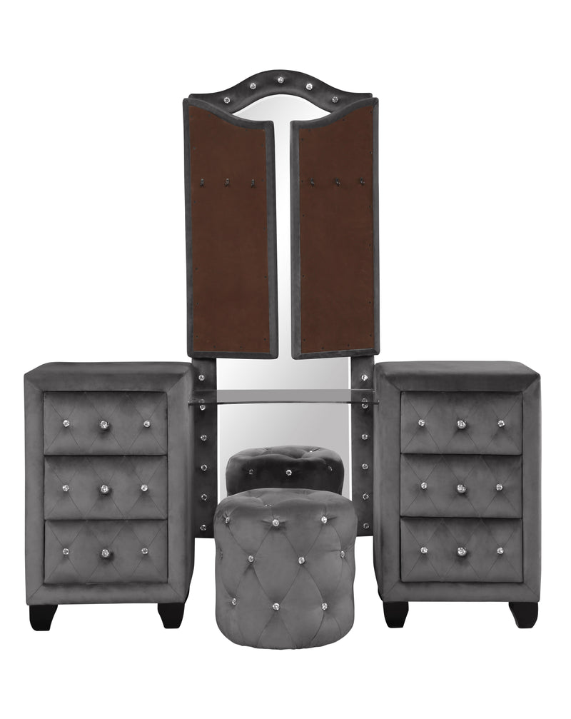 Galaxy Home Sophia Black Upholstery Vanity Set