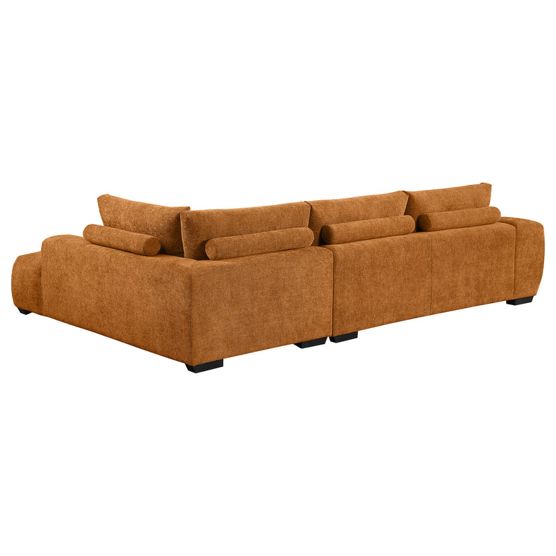 Coaster Furniture Camacho Orange Sectional with Ottoman