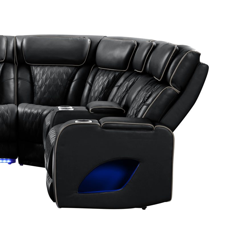 Galaxy Home Fortuner Black Sectional