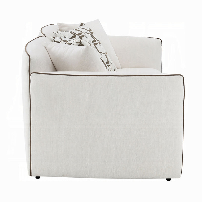 Acme Furniture Yolanda Beige Loveseat with 4 Pillows