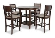 New Classic Furniture Mitchell Bisque Brown 5pc Counter Height Set