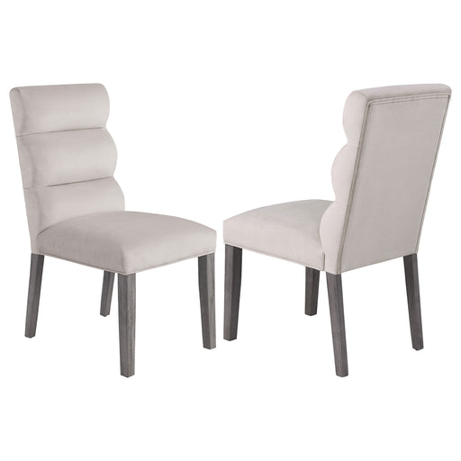2 Coaster Furniture Carla Grey Stone Side Chairs