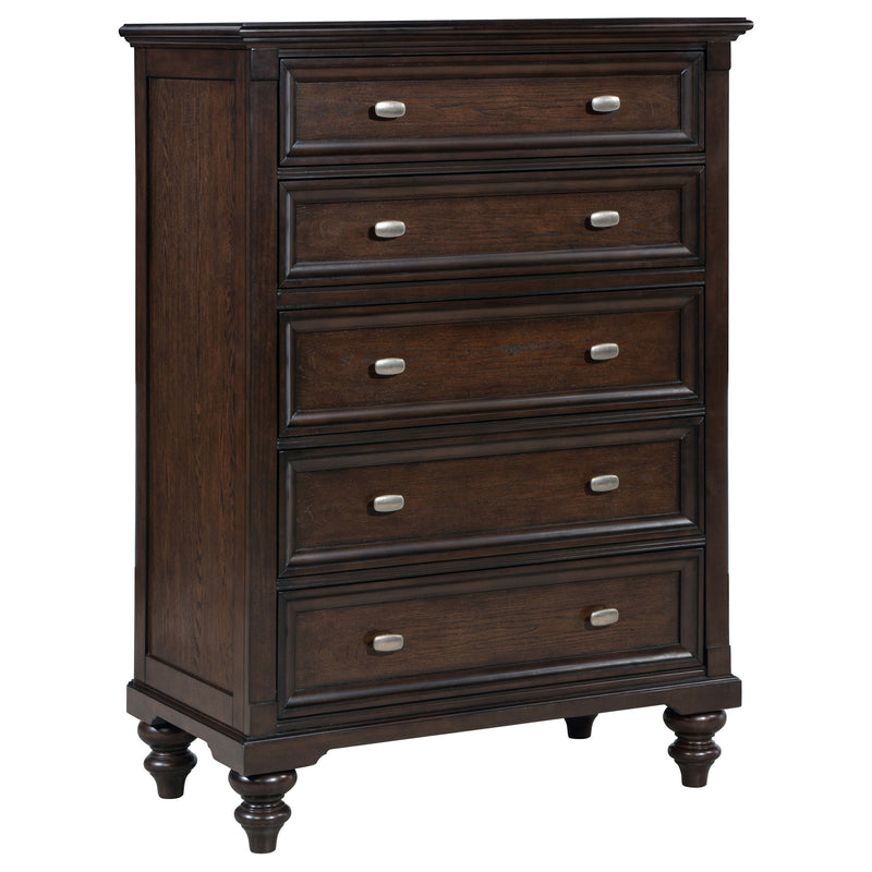 Coaster Furniture Andover Dark Oak Brown 5 Drawer Chest
