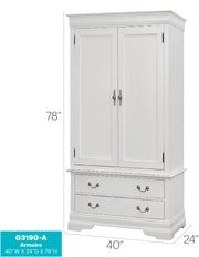 Glory Furniture Louis Phillipe Cherry Armoire