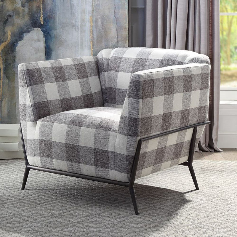 Acme Furniture Niamey II Black Metal Frame Accent Chair