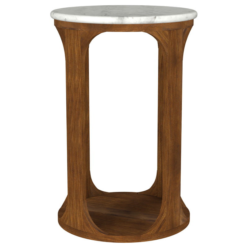 Coaster Furniture Berkeley White Brown Round Side Table