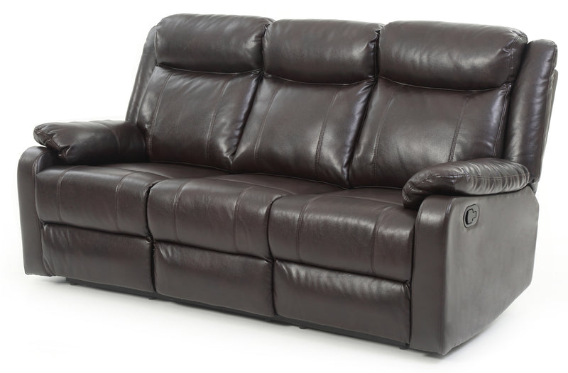 Glory Furniture Ward Black Faux Leather Double Reclining Sofa