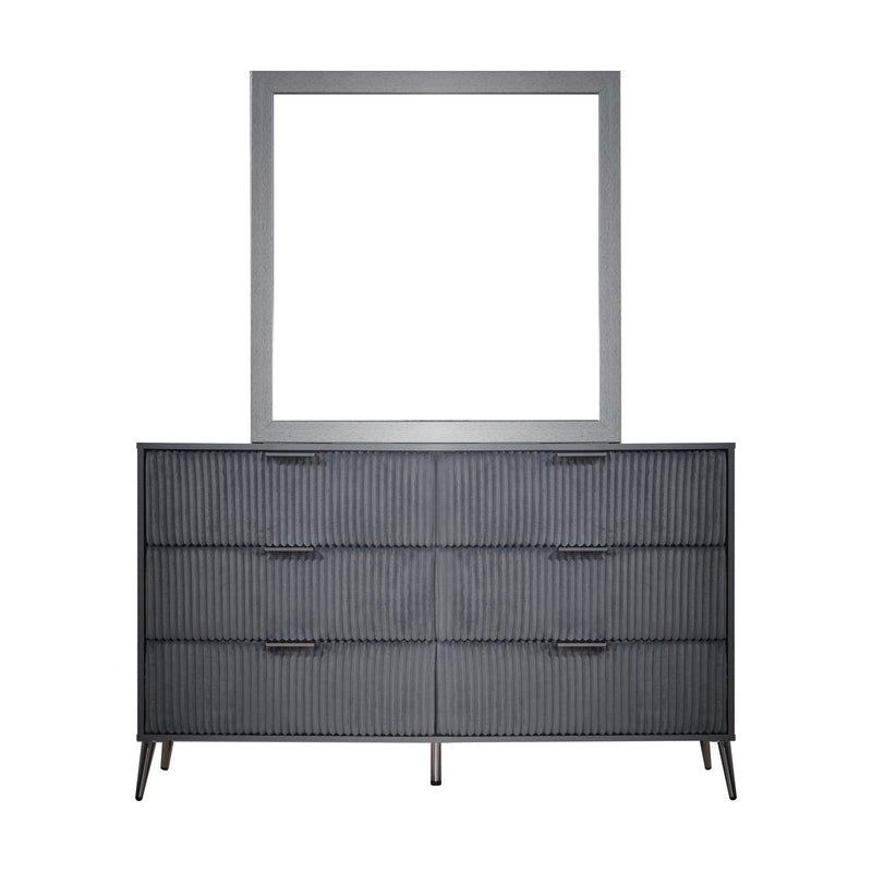 New Classic Furniture Kailani Black Velvet Dresser And Mirror