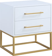 Meridian Furniture Maxine White Gold Night Stand