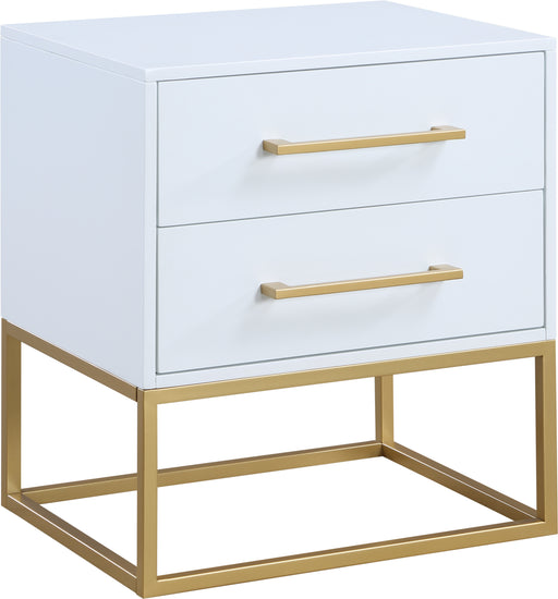 Meridian Furniture Maxine White Gold Night Stand
