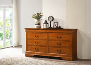 Glory Furniture Louis Phillipe Black 6 Drawers Dresser