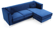 Glory Furniture Delray Gray Velvet Microsuede Sofa Chaise