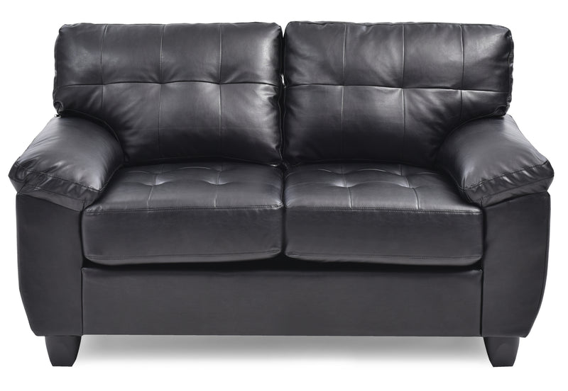 Glory Furniture Gallant Black Faux Leather Loveseat