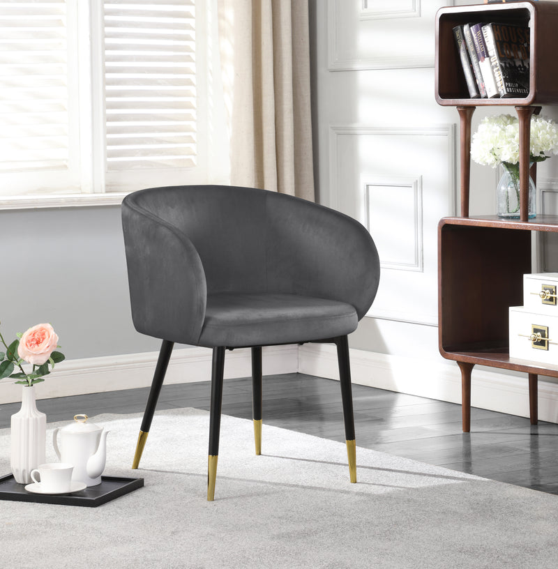 Meridian Furniture Louise Black Velvet Dining Chair