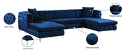 Meridian Furniture Gail Grey Velvet 3pc Sectional