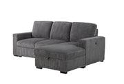 Global Furniture U2660 Grey L Sectional with Pullout