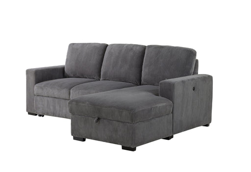 Global Furniture U2660 Grey L Sectional with Pullout