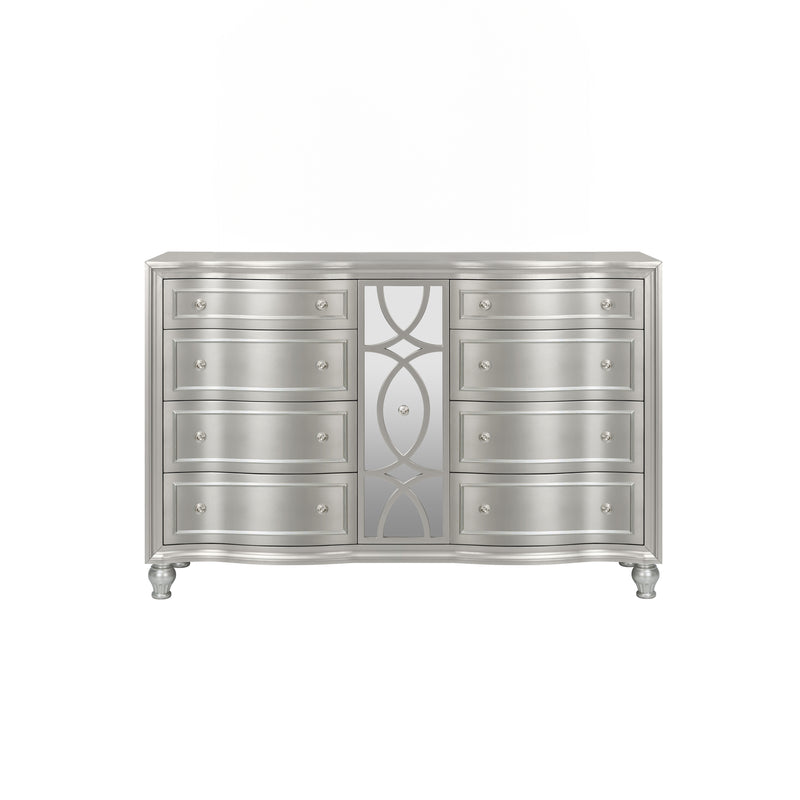 New Classic Furniture Reflections Silver Dresser and Mirror