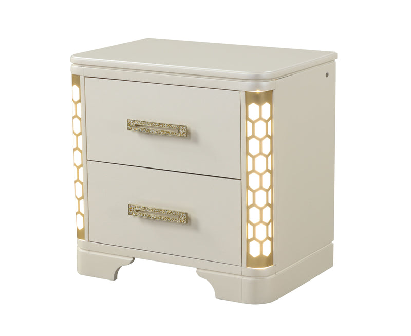 Galaxy Home Jasmine Beige Wood Night Stand