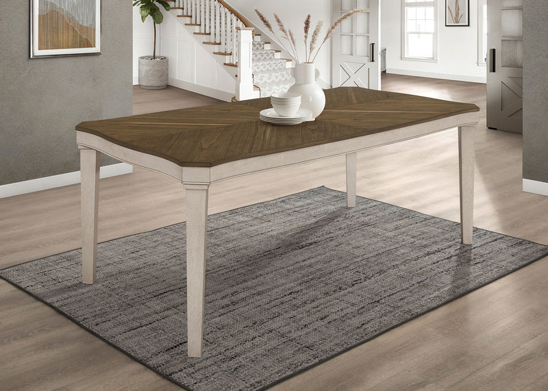 Coaster Furniture Ronnie Nutmeg Rustic Cream Starburst Dining Table