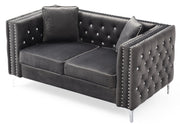Glory Furniture Paige Gray Velvet Loveseat