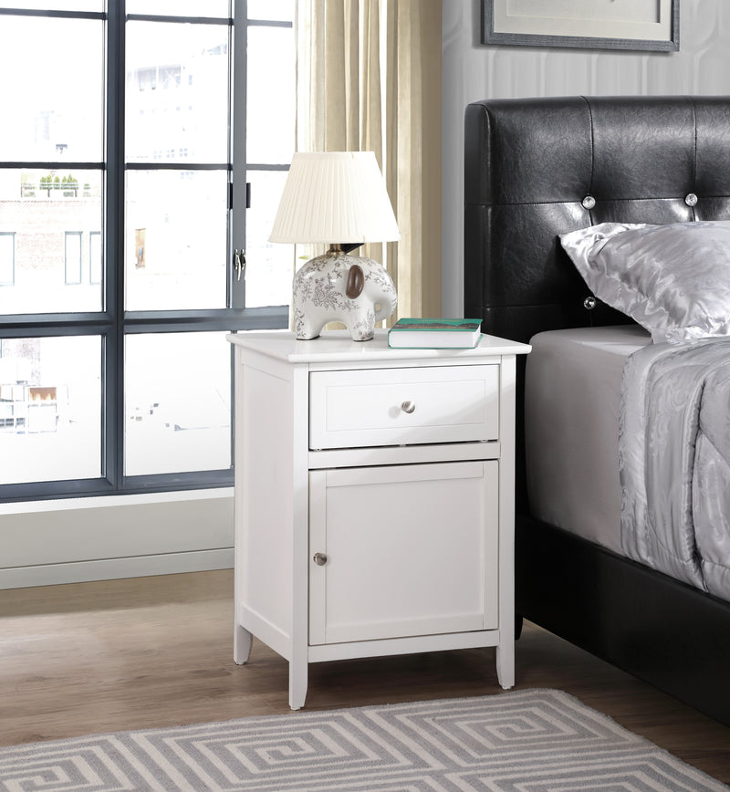 Glory Furniture Izzy Oak 1 Drawer 1 Door Nightstand