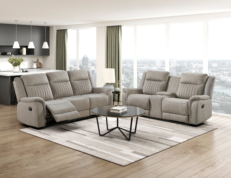 Home Elegance Dean Dove Double Reclining Sofa