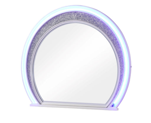 Galaxy Home Perla Milky White Wood Mirror